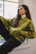 Volume Sleeve Suede Jumper J1000