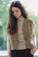 Embroidered Denim Vest V0053