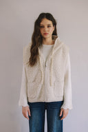 Teddy Knit hoddie vest  V0089