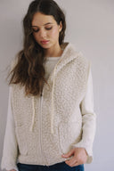 Teddy Knit hoddie vest  V0089
