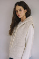 Teddy Knit hoddie vest  V0089