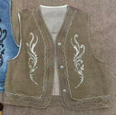 Embroidered Denim Vest V0053