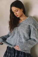LONG SLEEVE TWO-WAY ZIPPER CARDIGAN SWEATER