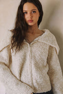 LONG SLEEVE TWO-WAY ZIPPER CARDIGAN SWEATER
