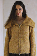 LONG SLEEVE TWO-WAY ZIPPER CARDIGAN SWEATER