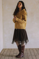 LONG SLEEVE TWO-WAY ZIPPER CARDIGAN SWEATER