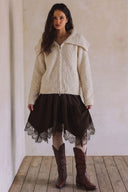 BOUCLE ZIP-UPCARDIGAN SWEATER G0005