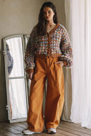 MULTICOLORED BUTTON-DOWN SWEATER CARDIGAN