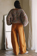 MULTICOLORED BUTTON-DOWN SWEATER CARDIGAN