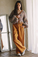 MULTICOLORED BUTTON-DOWN SWEATER CARDIGAN