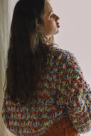 MULTICOLORED BUTTON-DOWN SWEATER CARDIGAN