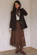 CROCHET MAXI SKIRT WITH LINING MATCH WITH JACKET J0037