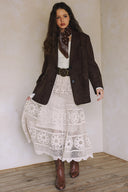 CROCHET MAXI SKIRT WITH LINING MATCH WITH JACKET J0037