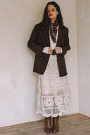 CROCHET MAXI SKIRT WITH LINING MATCH WITH JACKET J0037