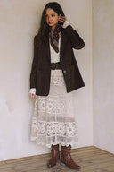 SUEDE JACKET WITH POCKETS MATCH SKIRT S0035