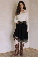 ASYMMETRICAL LACE TRIM SKIRT MATCH TOP T0030