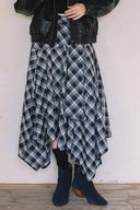 ASYMMETRICAL PLAID MAXI SKIRT S0020