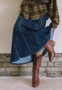 Paneled Denim Skirt S0051