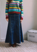 Paneled Denim Skirt S0051