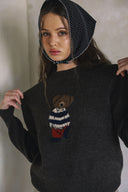 LONG SLEEVE TEDDY BEAR SWEATER MATCH WITH SKIRT S0021