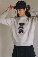 LONG SLEEVE TEDDY BEAR SWEATER MATCH WITH SKIRT S0021