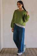 LONG SLEEVE EMBROIDERED FLORAL SWEATER