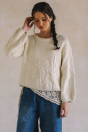 EMBROIDERED FLORAL SWEATER T0010