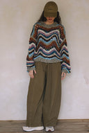 LONG SLEEVE CHEVRON KNITTED SWEATER