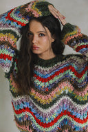 LONG SLEEVE CHEVRON KNITTED SWEATER