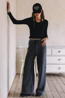 LONG SLEEVE RIPPED TOP MATCH WITH BOTTOM P0023,S0020