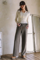 LONG SLEEVE RIPPED TOP MATCH WITH BOTTOM P0023,S0020