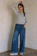 LONG SLEEVE RIPPED TOP MATCH WITH BOTTOM P0023,S0020
