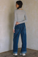 LONG SLEEVE RIPPED TOP MATCH WITH BOTTOM P0023,S0020