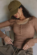 LONG SLEEVE RIBBED TOP