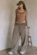 LONG SLEEVE RIBBED TOP