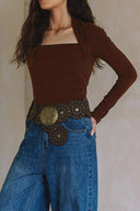 LONG SLEEVE SQUARE NECK TOP T0030