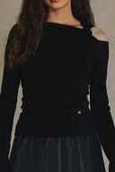 LONG SLEEVE CUT OUT SHOULDER TOP T0031