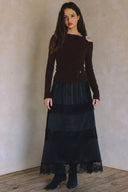 LONG SLEEVE CUT OUT SHOULDER TOP