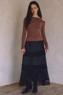 LONG SLEEVE CUT OUT SHOULDER TOP T0031