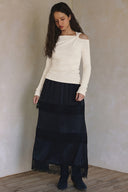 LONG SLEEVE CUT OUT SHOULDER TOP T0031