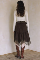LONG SLEEVE SQUARE NECK TOP MATCH SKIRT S0017